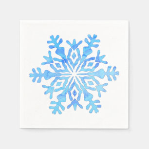 Serviette En Papier Papier Napkin bleu flocons de neige