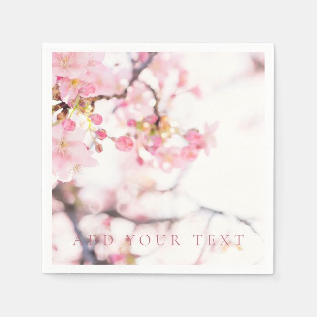 SERVIETTE EN PAPIER PAPIER NAPKIN : CHERRY BLOSSOM BRANCHE (Devant)