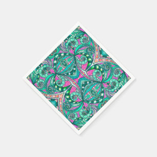 Serviette En Papier Papier Napkin Dessin Floral