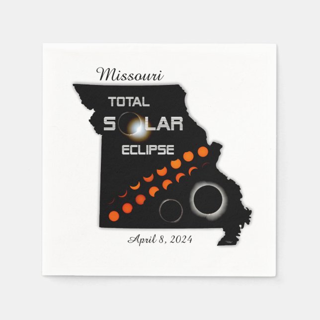 Serviette En Papier Papier Napkin du Missouri Solar Eclipse (Devant)