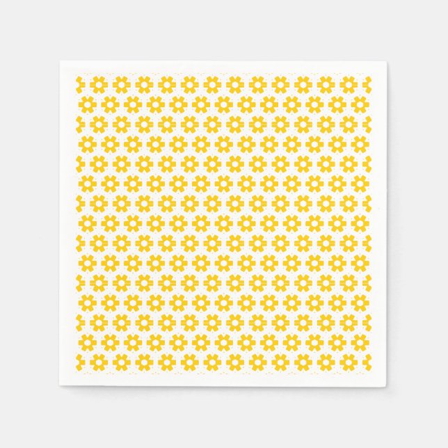 Serviette En Papier Papier Napkin - Flores Jaunes (Devant)