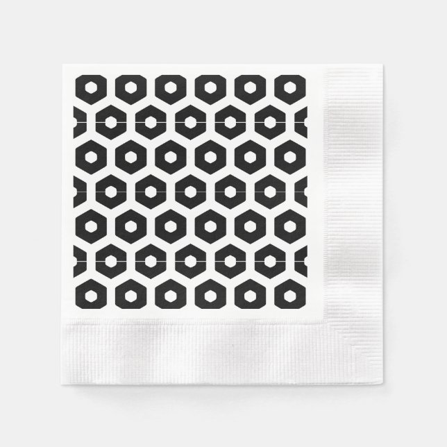 Serviette En Papier Papier Napkin - Hexagons (Devant)