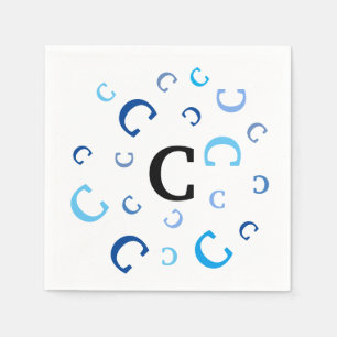 Serviette En Papier Papier Napkin - Lettres mélangées en bleu