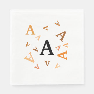 Serviette En Papier Papier Napkin - Lettres mélangées en orange/Brown