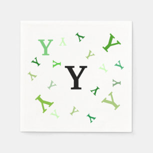 Serviette En Papier Papier Napkin - Lettres mélangées en vert