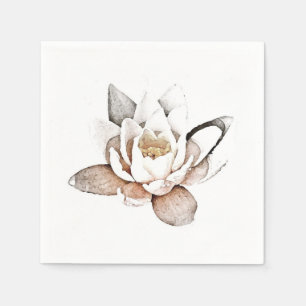 SERVIETTE EN PAPIER PAPIER NAPKIN : LOTUS BLANC