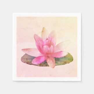 SERVIETTE EN PAPIER PAPIER NAPKIN : LOTUS ROSE