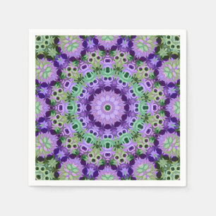 Serviette En Papier Papier Napkin Mandala ronde motif kaléidoscope re