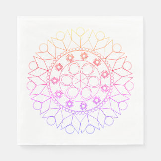 Serviette En Papier Papier Napkin - Pastel Coloré Motif Mandala