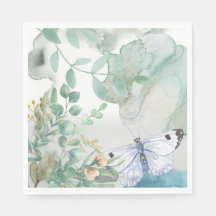 Papier Napkin Pastels Floral Papillon