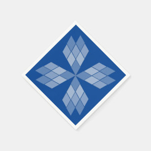 Serviette En Papier Papier Napkin - Pétales en diamant sur Bleu
