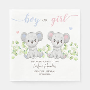 Serviette En Papier Papier Napkin pour Koala Genre Reveal Party.