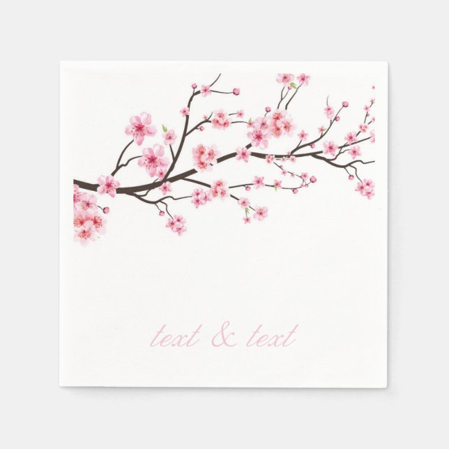 SERVIETTE EN PAPIER PAPIER NAPKIN : SAKURA CHERRY BLOSSOMS (Devant)