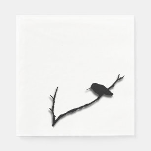 Serviette En Papier Papier Napkin - Silhouette de colibri sur branche