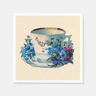 SERVIETTE EN PAPIER PAPIER NAPKIN : TEACUP VINTAGE