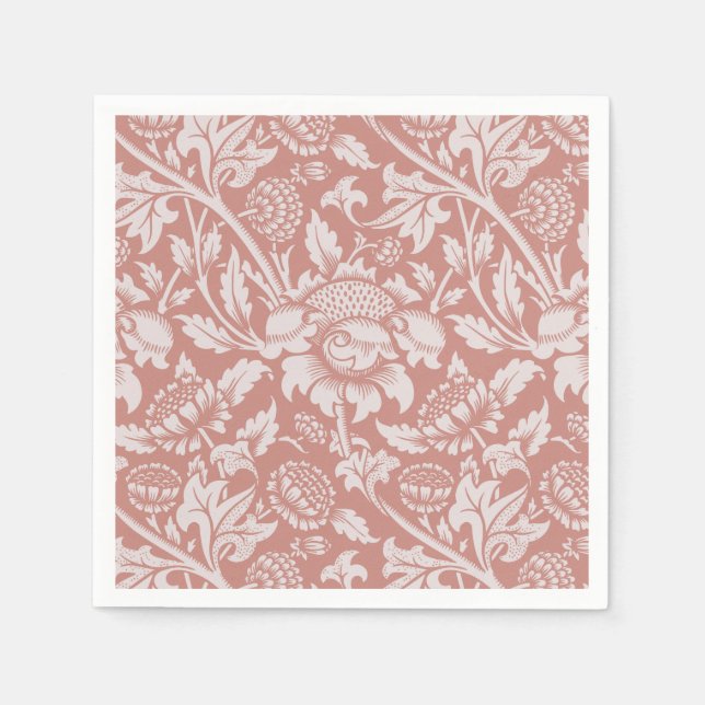 SERVIETTE EN PAPIER PAPIER NAPKIN : WILLIAM MORRIS : FLORAL (Devant)