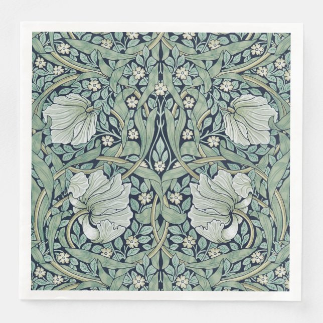 SERVIETTE EN PAPIER PAPIER NAPKIN : WILLIAM MORRIS : PIMPERNEL (Devant)