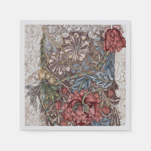 SERVIETTE EN PAPIER PAPIER NAPKIN : WILLIAM MORRIS : TULIP SAUVAGE