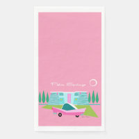 Papier Napkine Retro Pink Palm Springs