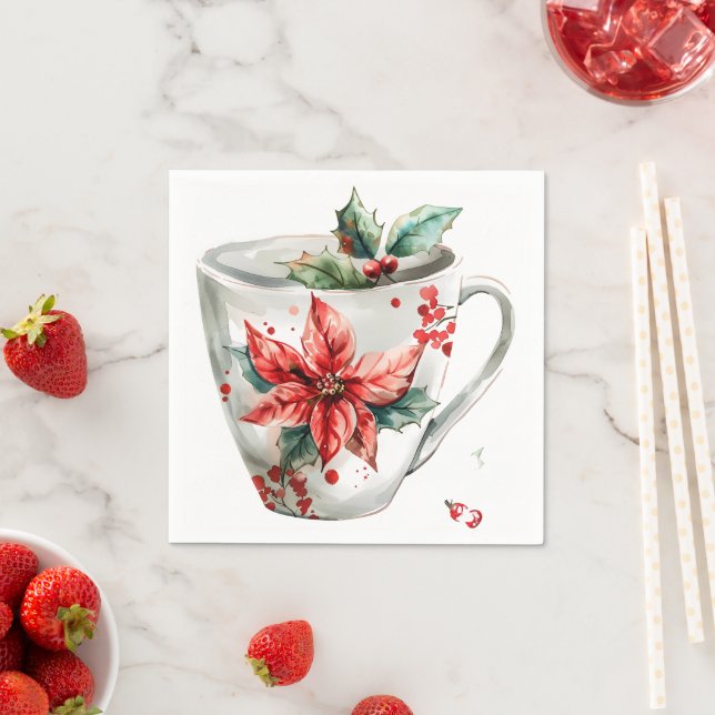 SERVIETTE EN PAPIER PAPIER NAPKINS COCTAIL STANDARD (En situation)