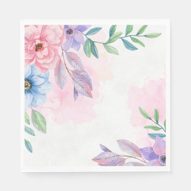 Serviette En Papier Papier Napkins-Floral (Devant)