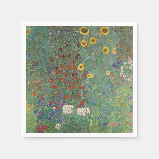 SERVIETTE EN PAPIER PAPIER NAPKINS : GUSTAV KLIMT : JARDIN DE LA FERME (Devant)