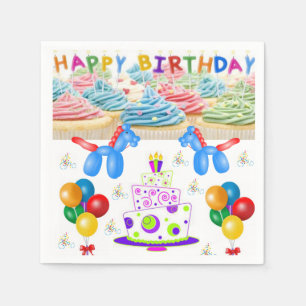 Serviette En Papier Papier Napkins Joyeux anniversaire