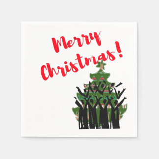 Serviette En Papier Papier Napkins Joyeux Noël Carol Chorale Chorale