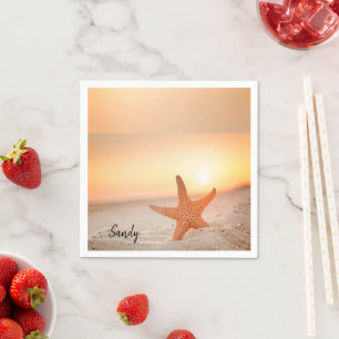 Serviette En Papier Papier Napkins, Starfish Beach