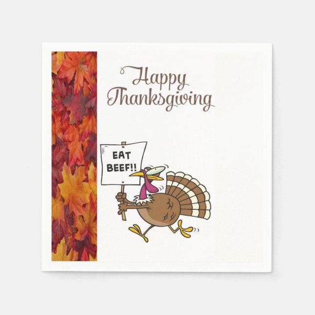 Serviette En Papier Papier Napkins Thanksgiving (Devant)