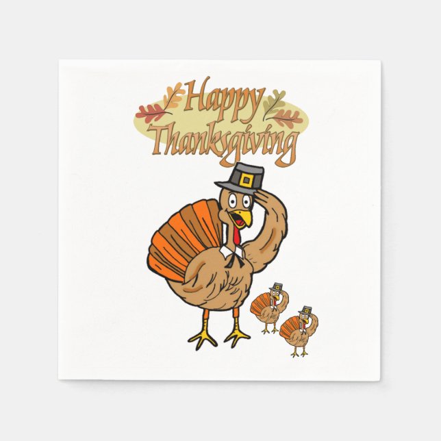 Serviette En Papier Papier Napkins Thanksgiving (Devant)