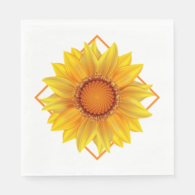 Serviette En Papier Papier Napkins-Tournesol (Devant)