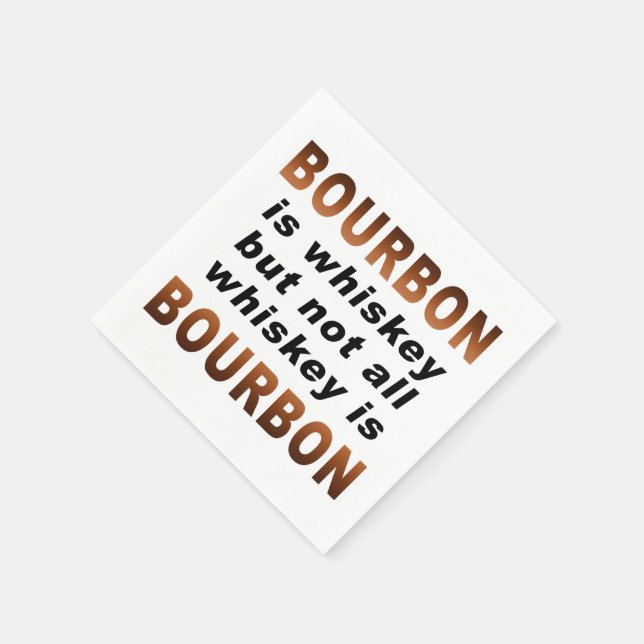 Serviette En Papier PAPIER NAPKINS - Tout Whiskey n'est pas BOURBON! (Coin)