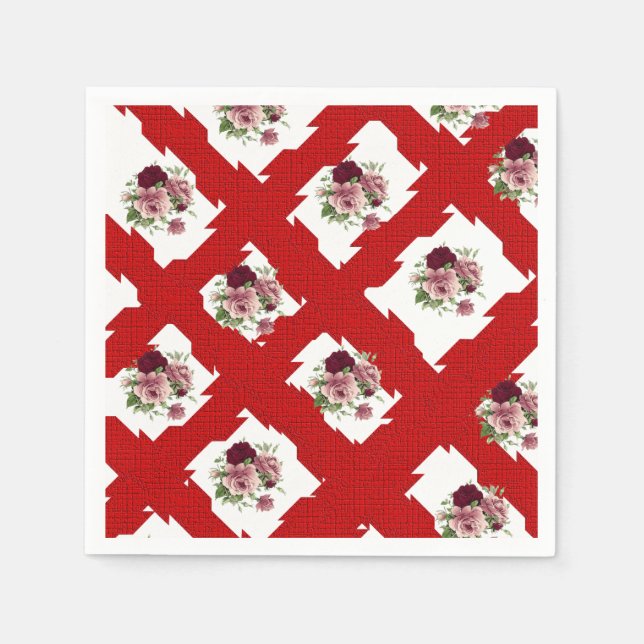 Serviette En Papier Papier Naples Floral (Devant)
