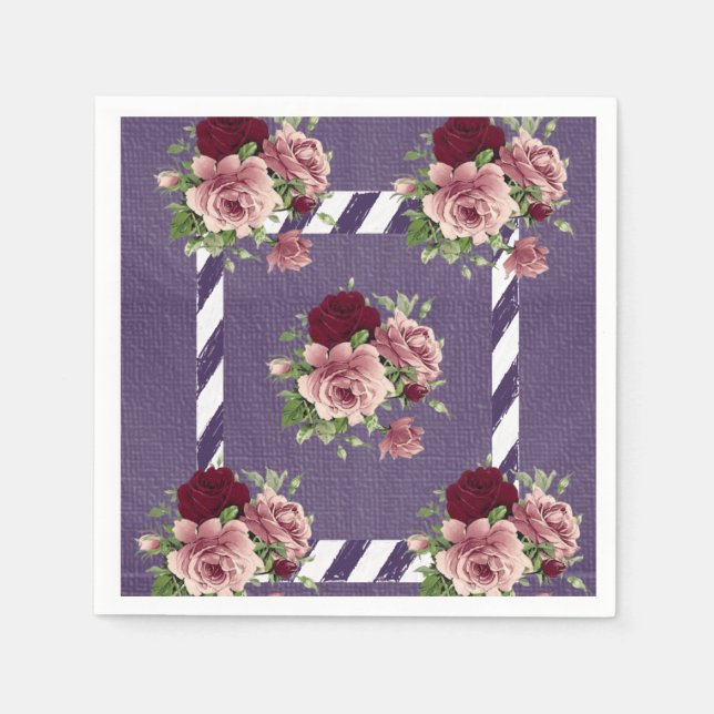Serviette En Papier Papier Naples Floral (Devant)