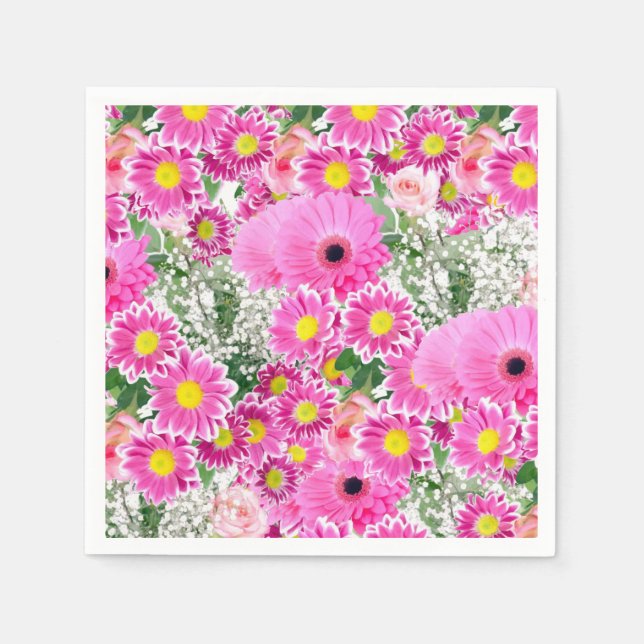 Serviette En Papier Papier Naples Floral (Devant)