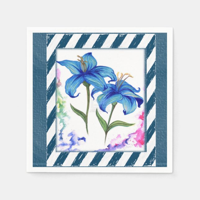 Serviette En Papier Papier Naples Floral (Devant)