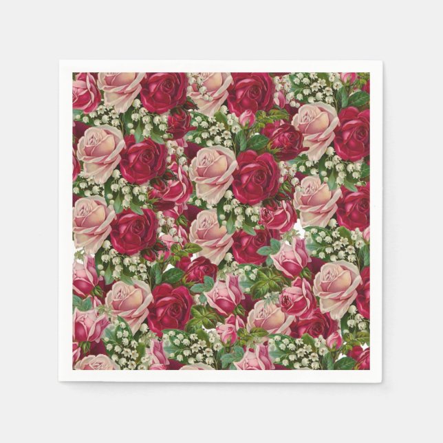 Serviette En Papier Papier Naples Floral (Devant)