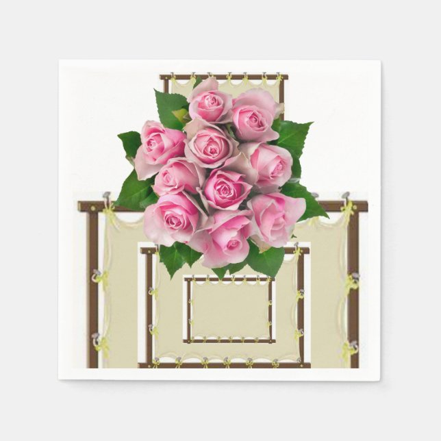 Serviette En Papier Papier Naples Floral (Devant)