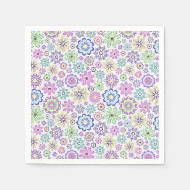 Serviette En Papier Papier Naples Floral (Devant)