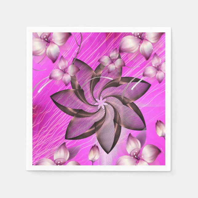 Serviette En Papier Papier Naples Floral (Devant)