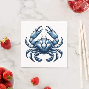 Serviette En Papier Papier Nautique Crabe