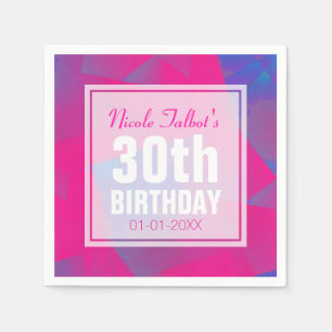 Serviette En Papier Papier noir rose Abstrait 30e anniversaire