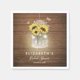 Serviette En Papier Papier nuptial tournesol Mariage grange