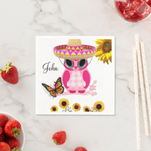 Serviette En Papier Papier Papier à papillon Chouette de tournesol