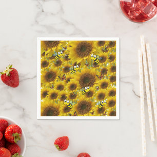 Serviette En Papier Papier Papier Papier Bumblebee Tournesol