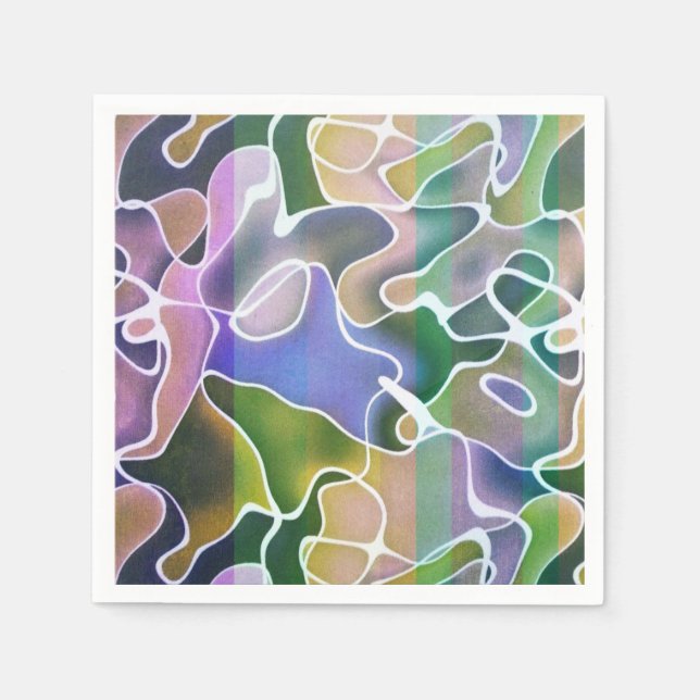 Serviette En Papier Papier Pastel Abstrait Grilles serviettes (Devant)
