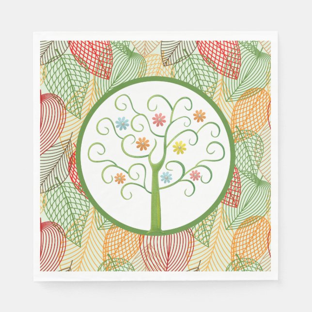 Serviette En Papier Papier pastel d'automne (Devant)