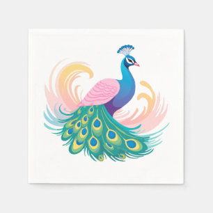 Serviette En Papier Papier Peacock
