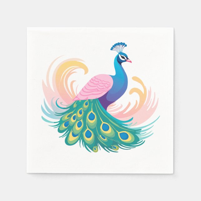 Serviette En Papier Papier Peacock (Devant)